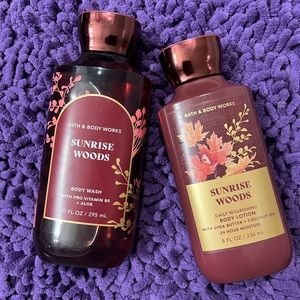 Bath and body works sunrise woods set
